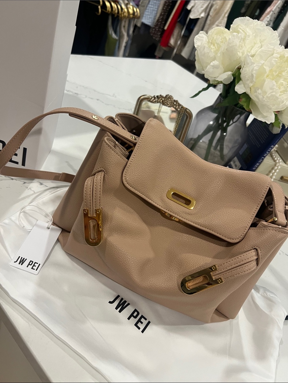 JW PEI Blush Beige Shoulder Bag with Gold Hardware - Picture 4 of 4